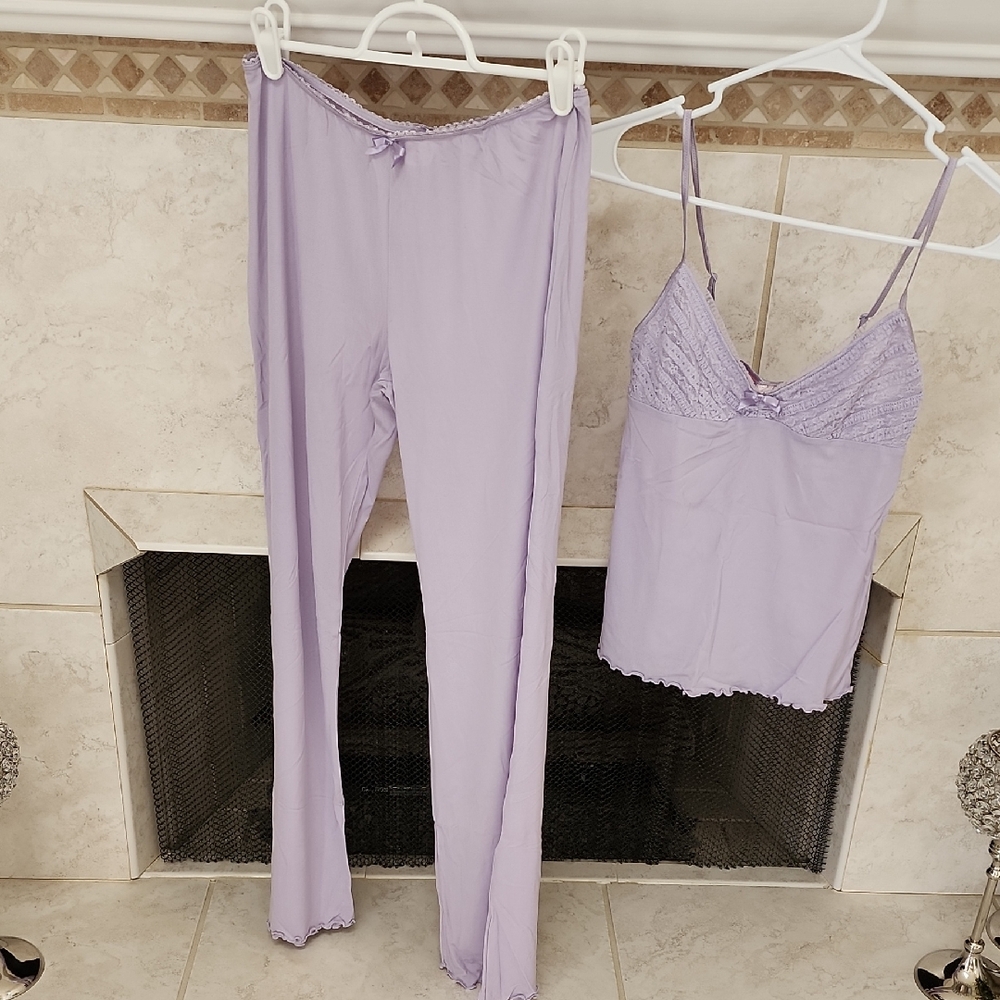 💜💜 VICTORIA'S SECRET Lavendar MESH/LACE 2 Pc PAJAMA Set 💜💜
